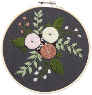 Diy Borduurwerk Bloem Handwerk Handwerken Voor Beginner Kruissteek Kit Lint Schilderij Borduurwerk Hoepel Woondecoratie