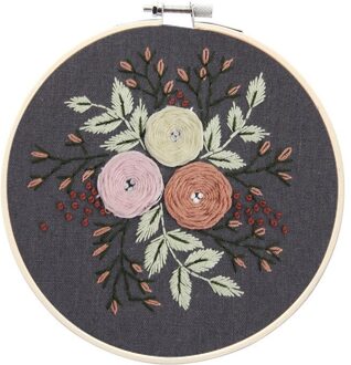 Diy Borduurwerk Bloem Handwerk Handwerken Voor Beginner Kruissteek Kit Lint Schilderij Borduurwerk Hoepel Woondecoratie