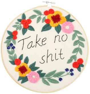 Diy Borduurwerk Starter Kit Met Plant Bloem Patroon Bamboe Borduurwerk Hoepel Kleur Threads Cd