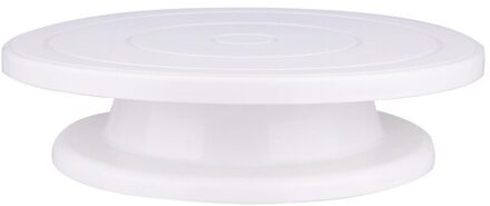 Diy Cake Draaitafel Bakken Siliconen Mal Taart Plaat Roterende Ronde Cake Decorating Gereedschap Rotary Tafel Gebak Levert Cake Stand wit