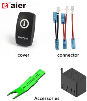 DIY Car Rocker Marine Switch Cover For Carling Type And 5 Pin Switch Wires Set with Male and Female Termianl Accessories