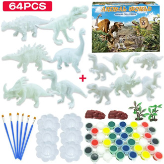 DIY Coloring 3D Painting Animal Dinosaur Model Drawing Graffiti Toy Set Kids Children Non-toxic Paint Arts For Kids Girls Boys