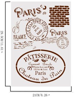 Diy Craft Gelaagdheid Stencils Voor Muren Schilderen Scrapbooking Stempelen Stempel Album Decoratieve Embossing Papieren Kaart Retro Parijs