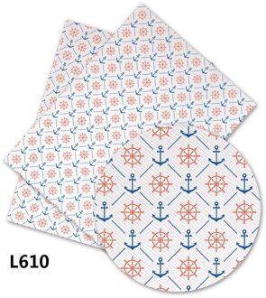 Diy Craft Supplies 30 Cm X 136 Cm Anker En Zeilboot Gedrukt Faux Leather Lakens Voor Bows Materiaal Decoratie. L606-610 L610