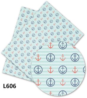 Diy Craft Supplies 30 Cm X 136 Cm Anker En Zeilboot Gedrukt Faux Leather Lakens Voor Bows Materiaal Decoratie. L606-610