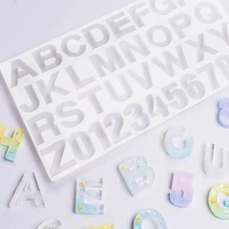 DIY Crystal Epoxy Alphanumeric Baking Mold 26 English Alphanumeric Silicone Fondant Mold Cake Mold Baking Decoration Supplies