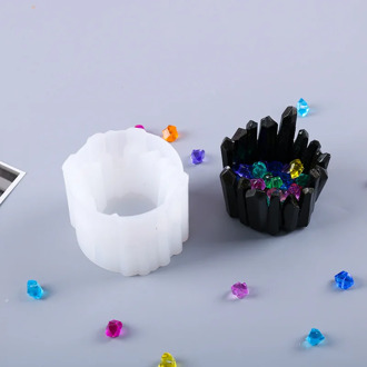 DIY Crystal Epoxy Resin Mold New Crystal Stone Candle Holder Silicone Mold Manual Mirror Storage Box Silicone Mold For Resin