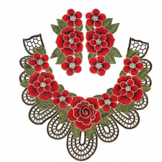 DIY decoratie accessoires 3 d bloem Patches Borduren 3 stuks 1 set Klassieke Bloemen