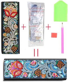 Diy Diamant Schilderij Brillenkoker Doos Lederen Dier Mozaïek Kit Handgemaakte Tekening Picture Set Zonnebril Storage Case Eye boxQ32