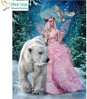 Diy Diamant Schilderij Fee Volledige Boor Diamant Borduurwerk Dier Diamant Mozaïek Ijsbeer Foto Van Steentjes XY1 20x25cm