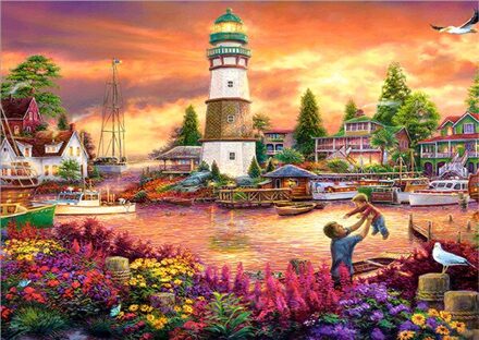 DIY Diamant Schilderij Landschap Tuin Huisje 5D Kruissteek Patroon Hars Ronde Diamant Borduurwerk Mozaïek Decoratie Bordeauxrood