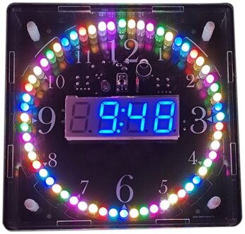 Diy Elektronische Kit Led Klok Sodering Project Kit Kleurrijke Led Rgb Kleur Spectrum Muziek Wekker Afstandsbediening