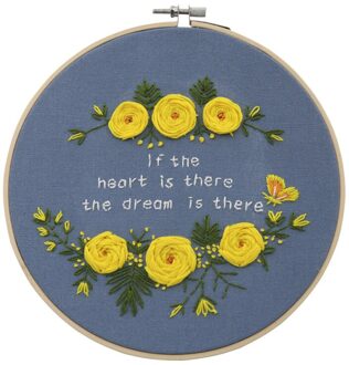 DIY Embroidery Set High-quality Cotton Linen Handmade Ribbon Flower Pattern Embroidery Set Frame Needlework Kit For Beginner 01