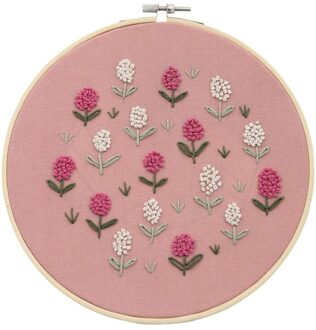 DIY Embroidery Set High-quality Cotton Linen Handmade Ribbon Flower Pattern Embroidery Set Frame Needlework Kit For Beginner 03