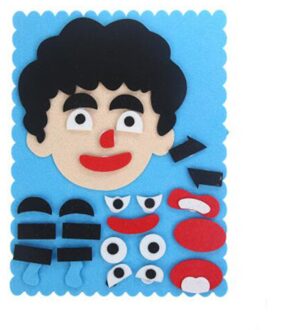 Diy Emotie Veranderen Puzzel Speelgoed Gezichtsuitdrukking Grappige Humor Non-woven Kinderen Handgemaakte Gezichtsuitdrukkingen Stickers