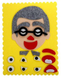 Diy Emotie Veranderen Puzzel Speelgoed Gezichtsuitdrukking Grappige Humor Non-woven Kinderen Handgemaakte Gezichtsuitdrukkingen Stickers