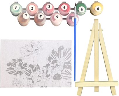 Diy Foto Schilderij Nummers Olieverfschilderij Kit 5.9*3.9 Inch Met Heldere Acryl Pigment Borstel Houten Schildersezel Stand voor Kids stijl 3