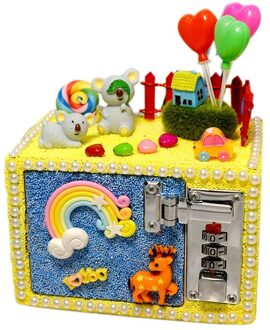 Diy Fun Hout Sieraden Doos Craft Kit Kids Speelgoed Voor Meisjes Houten Schatkist Kunsten En Ambachten Decoratie Ornamenten geel