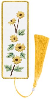 Diy Geborduurde Bladwijzer Materiaal Pakket Borduurwerk Starter Kit Met Bloemen Plant Patroon Kleur Discussies Handgemaakte Bladwijzer Kit Paars