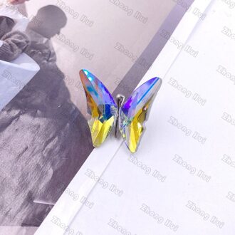 Diy Glas Kristal Gekleurde Butterflie Bridal Wedding Party Schoenen Accessoires Voor Hoge Hakken Flats Slipper Schoen Decoraties AB kleur