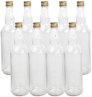 DIY glazen - 9x - cadeau flesjes - 700 ml - met dop 8 x 27 cm