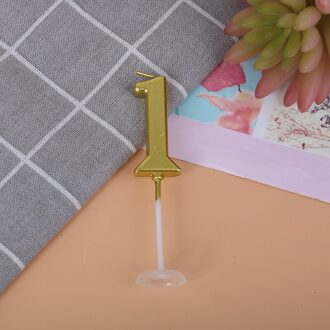 Diy Goud Nummer 0- 7 Gelukkige Verjaardag Cake Kaarsen Topper Decoratie Feestartikelen 1