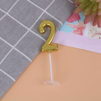 Diy Goud Nummer 0- 7 Gelukkige Verjaardag Cake Kaarsen Topper Decoratie Feestartikelen 2