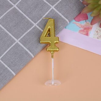 Diy Goud Nummer 0- 7 Gelukkige Verjaardag Cake Kaarsen Topper Decoratie Feestartikelen 4