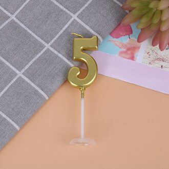 Diy Goud Nummer 0- 7 Gelukkige Verjaardag Cake Kaarsen Topper Decoratie Feestartikelen 5