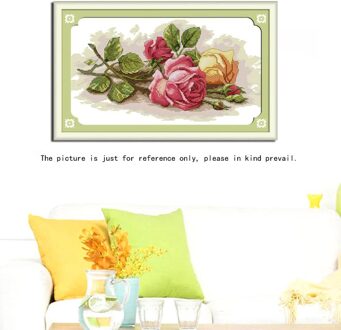 Diy Handgemaakte Handwerken Geteld Kruissteek Set Borduurwerk Kit 14CT Mooie Roos Patroon Cross-Stitching 45*29Cm thuis