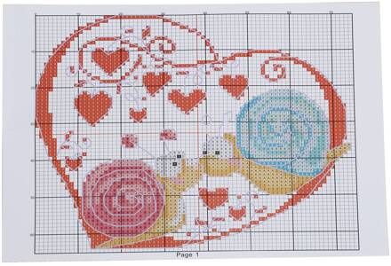 Diy Handgemaakte Handwerken Geteld Kruissteek Set Borduurwerk Kit 14CT Slak Koppels Patroon Cross-Stitching 18*17 Cm thuis Decorati