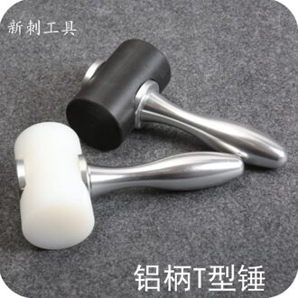 DIY handgemaakte lederen art lederen gereedschap lederen carving hamer nylon hammer printing tool hamer aluminium handvat wit