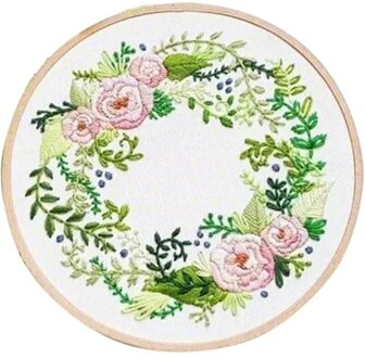 Diy Handgemaakte Volledige Bereik Van Borduurwerk Starter Kit Met Patroon Kruissteek Kit Met Bamboe Borduurwerk Hoepel Borduurwerk Kit A4