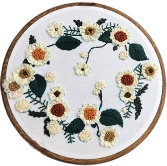 Diy Handgemaakte Volledige Bereik Van Borduurwerk Starter Kit Met Patroon Kruissteek Kit Met Bamboe Borduurwerk Hoepel Borduurwerk Kit A5