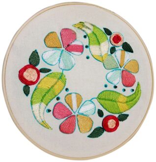 Diy Handgemaakte Volledige Bereik Van Borduurwerk Starter Kit Met Patroon Kruissteek Kit Met Bamboe Borduurwerk Hoepel Borduurwerk Kit A9