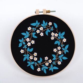 Diy Handwerk Borduurwerk Kit Met Frame Voor Beginner Kruissteek Patroon Gedrukt Handwerken Naaien Art Craft Home Decor B / 20cm retro hoop