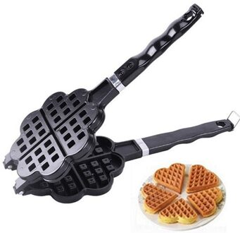 Diy Hartvormige Ei Wafel Cakevorm Bladerdeeg Pan Mold Anti-aanbak Dubbele Side Koekjes Muffin Mould Pot Bakvormen Bakken Tools