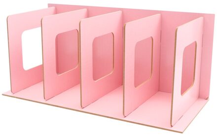 Diy Houten Boekensteunen Antislip Zware Boek Eindigt Ondersteunt Home Storage Rack Voor Boeken Dvds Tijdschriften (Zwart) roze