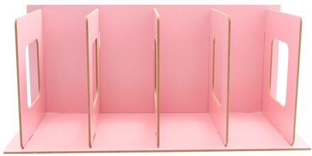 Diy Houten Boekensteunen Antislip Zware Boek Eindigt Ondersteunt Home Storage Rack Voor Boeken Dvds Tijdschriften (Zwart) roze