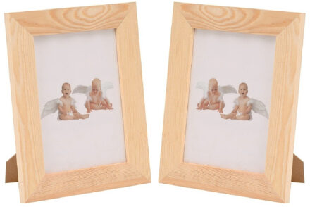 DIY houten fotolijstje - 2x - 17,5 x 22,5 cm - Hobby/knutselen - Zelf schilderen/versieren