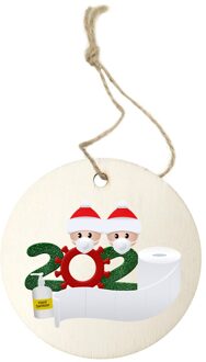 Diy Houten Masker Sneeuwpop Kerstboom Hanger Kerstman Met Masker Opknoping Ornamenten Decoraties Christmas Party Family of 2