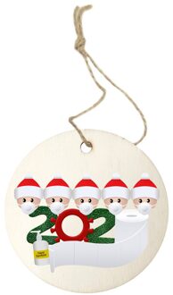 Diy Houten Masker Sneeuwpop Kerstboom Hanger Kerstman Met Masker Opknoping Ornamenten Decoraties Christmas Party Family of 5