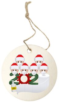 Diy Houten Masker Sneeuwpop Kerstboom Hanger Kerstman Met Masker Opknoping Ornamenten Decoraties Christmas Party Family of 6