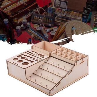 Diy Houten Modulaire Verf Rack Container Multifunctionele Tool Opslag Verkoop Houder Organizer Verf D9X9