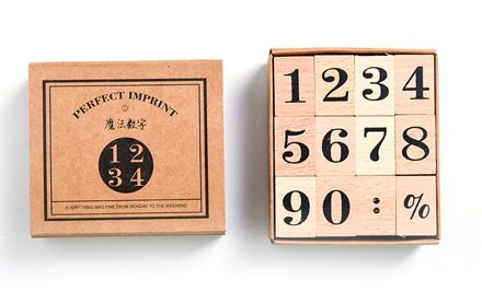 Diy Houten Retro Vintage Maand Week Planner Stempel Basic Functie Serie Digitale Symbool Stempelzegel Briefpapier Kantoorbenodigdheden Numbers