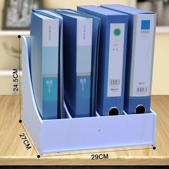 DIY houten tafel boekenplank kantoor bestand document houder desktop Briefpapier Organizer pen containers bookshelf