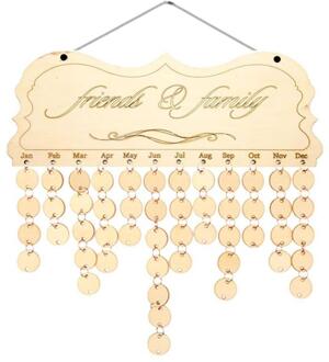 DIY Houten Verjaardag Kalender Teken Speciale Data Planner Boord Opknoping Kalender Muur Kalender Woondecoratie