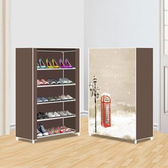 Diy Huishoudelijke Meubels Niet-geweven Stof Montage Schoen Rack Multi-layer Ruimtebesparend Schoen Opbergkast Kast Stofdicht A3