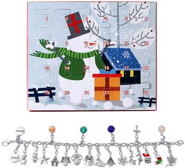 Diy Kerst Advent Kalender Armband Ketting Mode-sieraden Set Hanger Sieraden Countdown Mooie Cadeaus Voor Meisjes