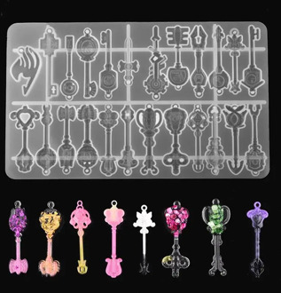 DIY Key Pendant UV Epoxy Resin Mold Key Chain Pendants Jewelry Casting Molds Silicone Mold for Jewelry Making Tools Resin Craft